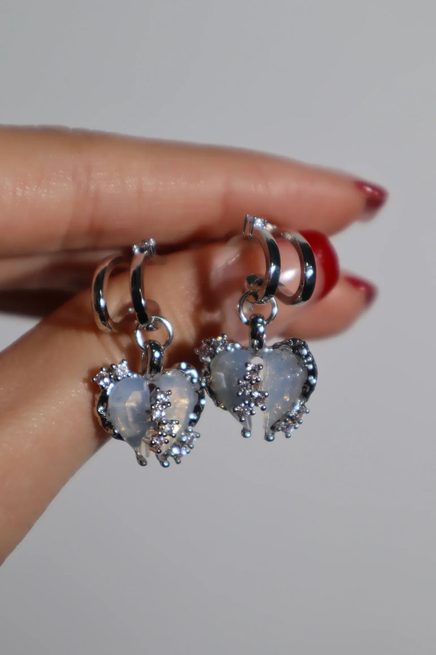 Mavi Opal Kalp Küpe