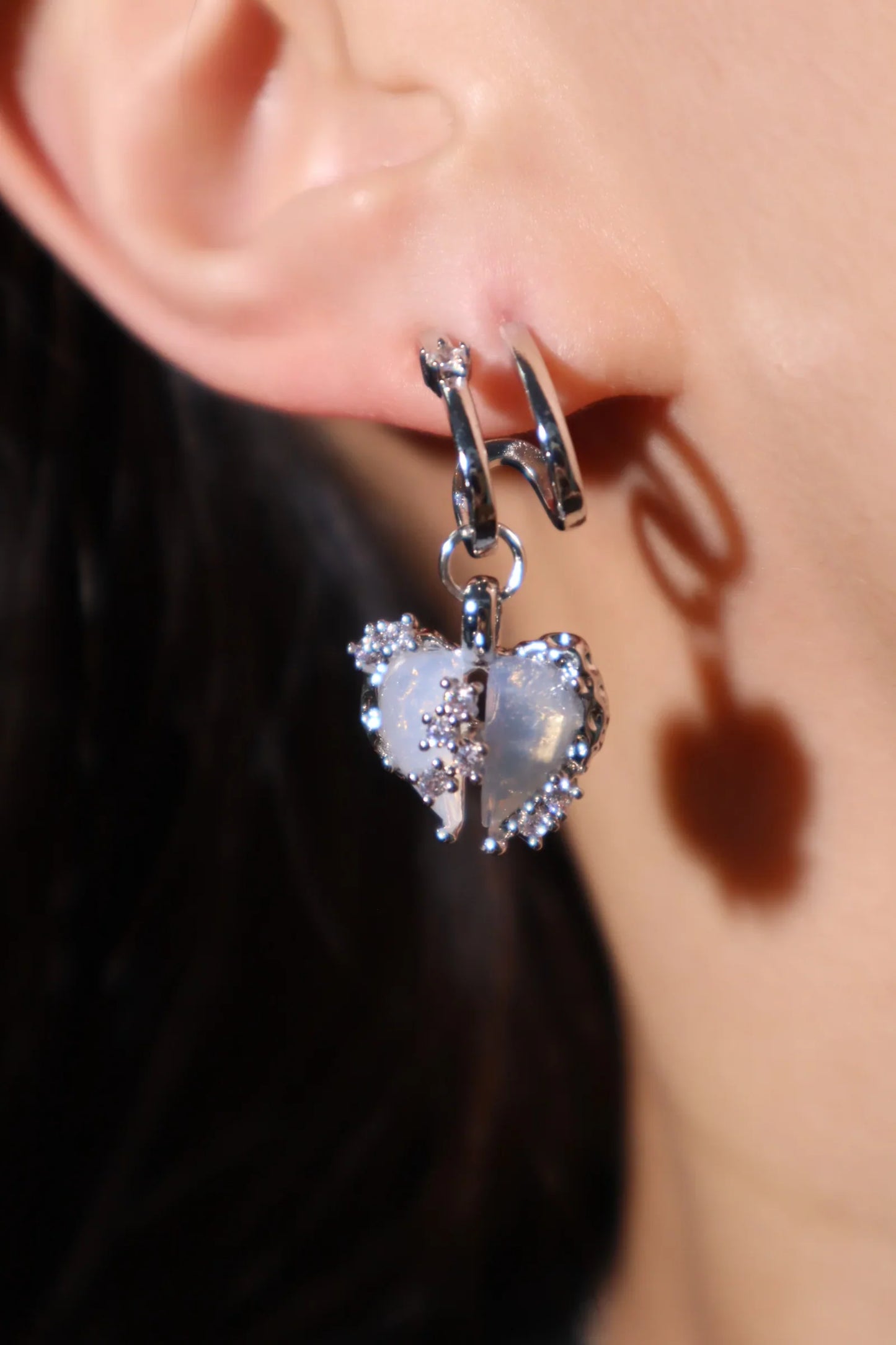 Mavi Opal Kalp Küpe