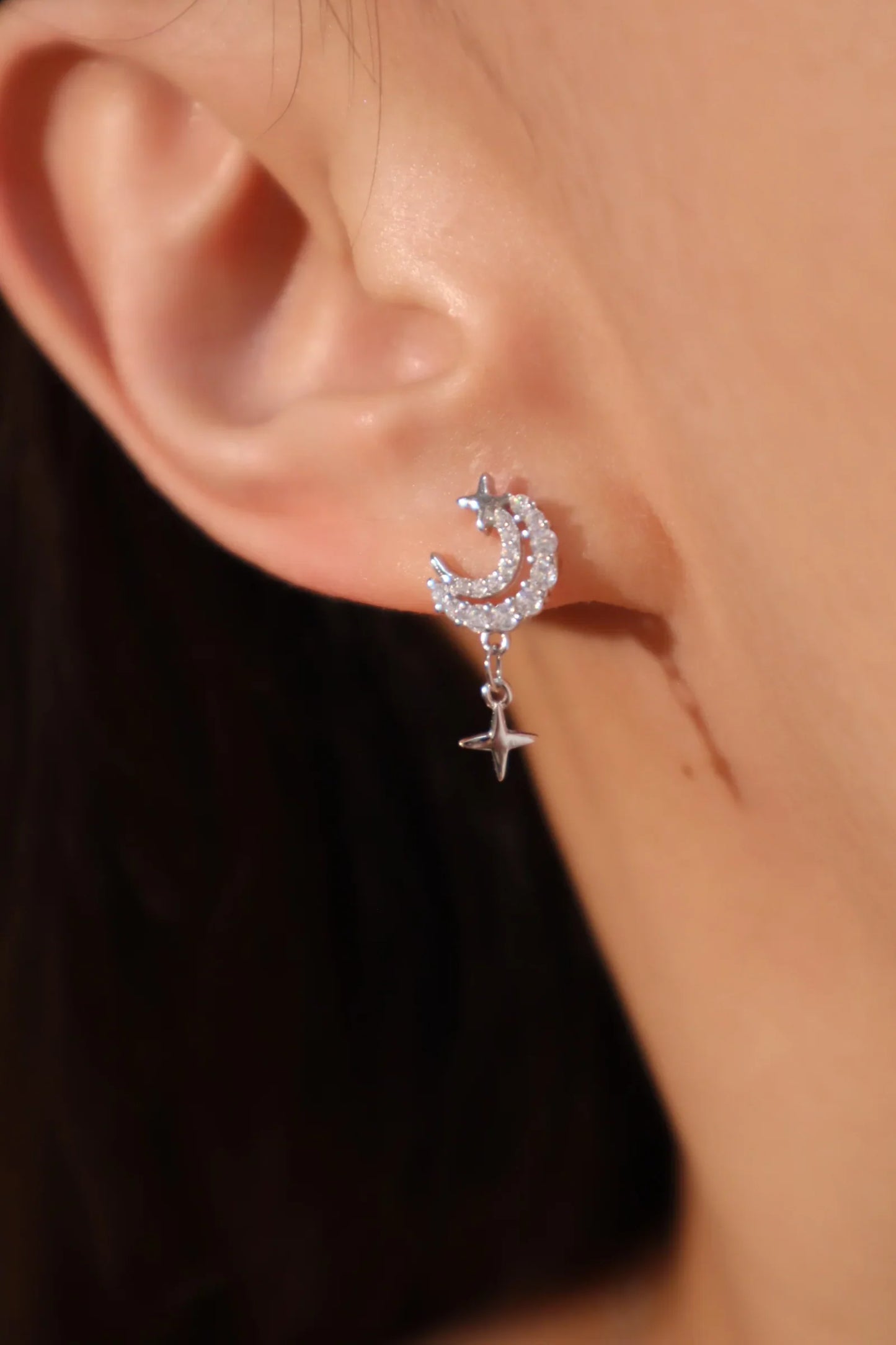 Gümüş Gece Yıldızı Küpe