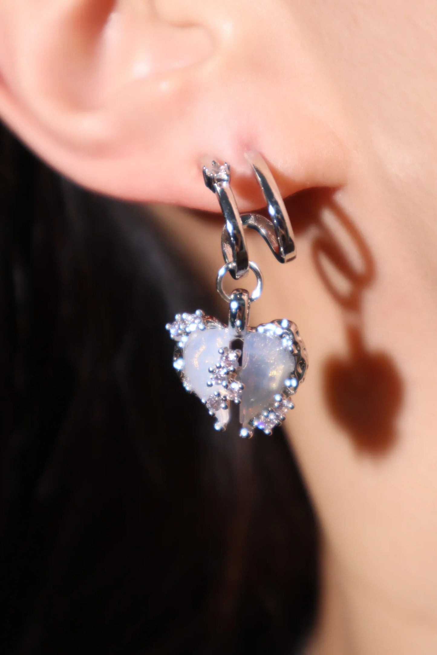 Mavi Opal Kalp Küpe