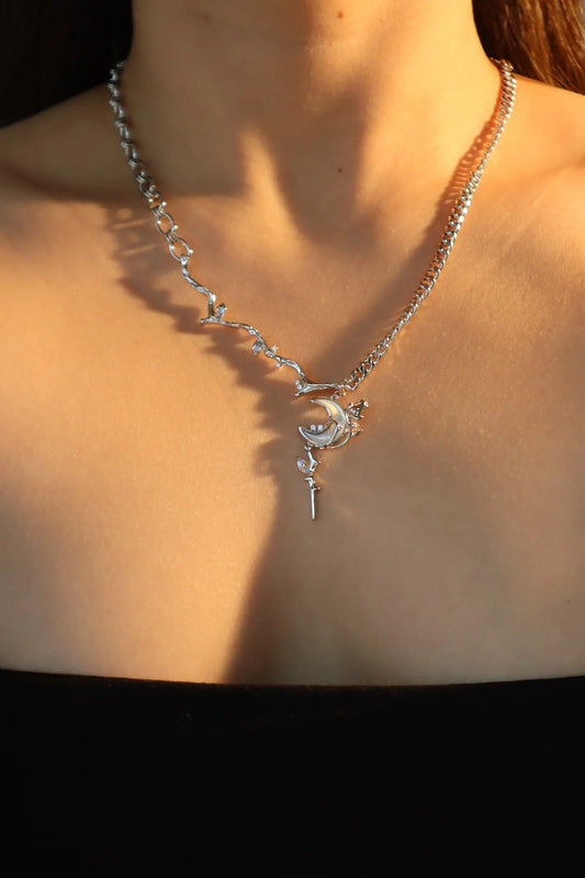 Platin Kaplama Ay Yıldız Kolye