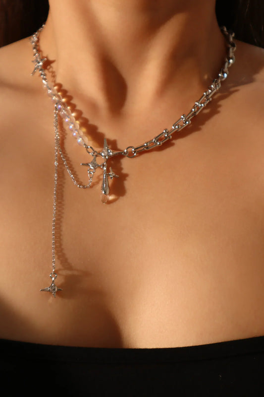 Işıltılı Yıldız Damlası Kolye