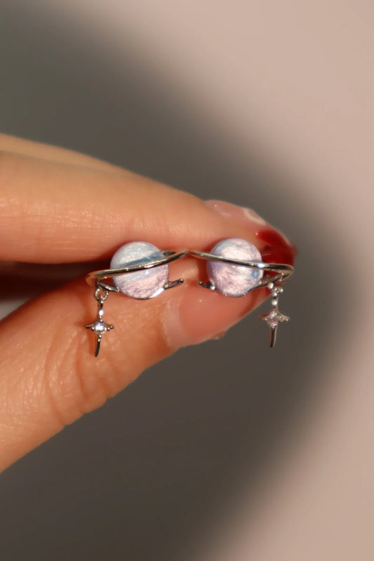 Satürn Işıltısı Küpe